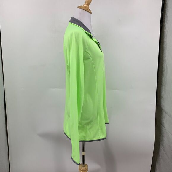 Under Armour Top Womens L Green Quarter Zip Threadborne Fitted Heat Gear Running - Picture 4 of 13